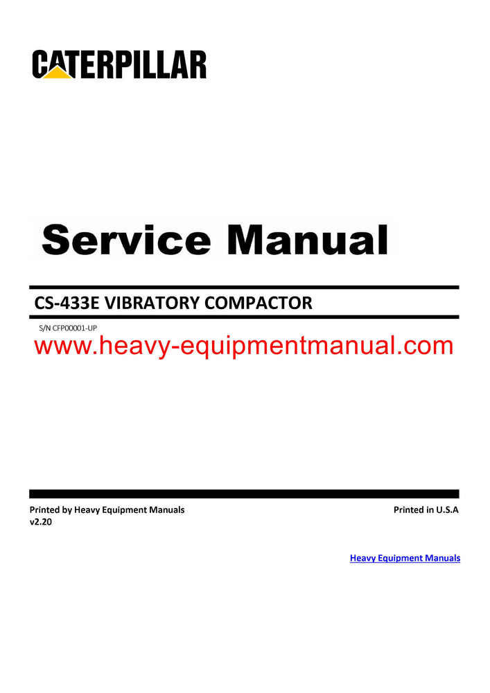 Download Caterpillar CS-433E VIBRATORY COMPACTOR Service Repair Manual CFP