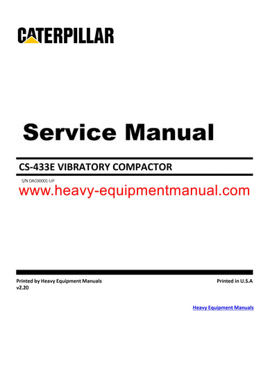 Download Caterpillar CS-433E VIBRATORY COMPACTOR Service Repair Manual DAC
