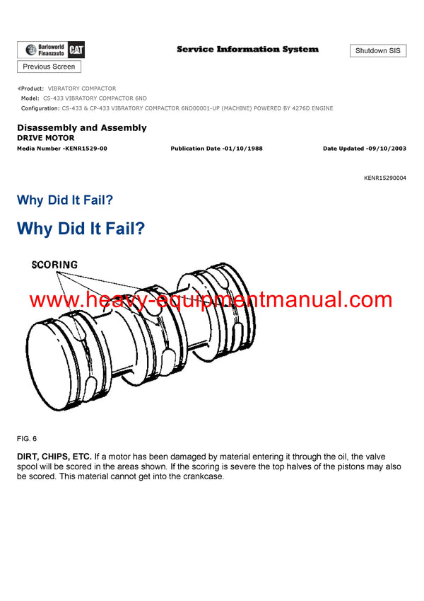 Download Caterpillar CS-433 VIBRATORY COMPACTOR Service Repair Manual 6ND