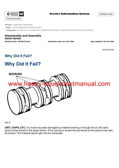 DOWNLOAD CATERPILLAR CS-433 VIBRATORY COMPACTOR SERVICE REPAIR MANUAL 6ND