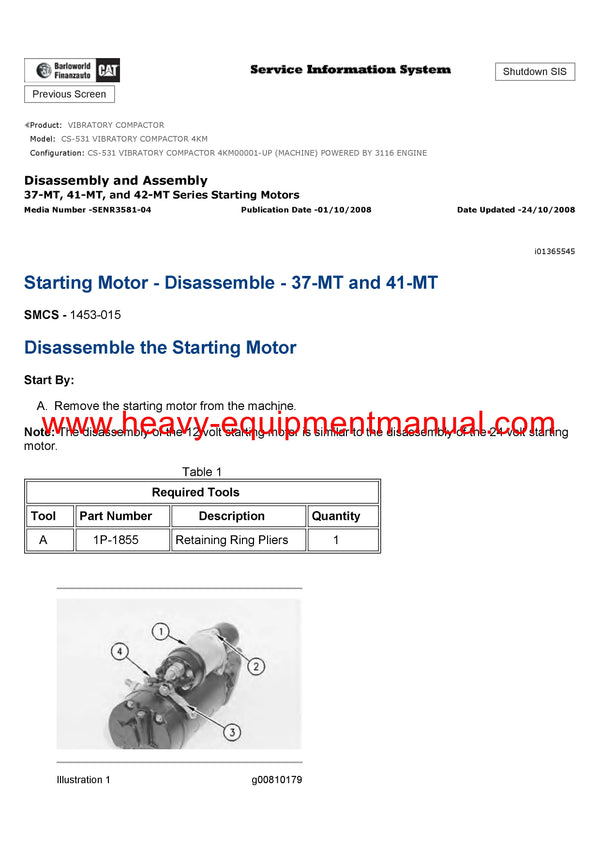 Download Caterpillar CS-531 VIBRATORY COMPACTOR Service Repair Manual 4KM