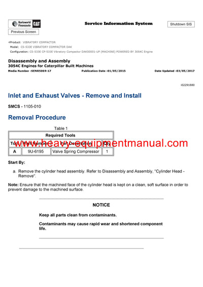 Download Caterpillar CS-533E VIBRATORY COMPACTOR Service Repair Manual DAK