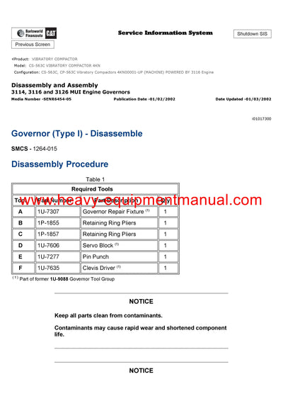 Download Caterpillar CS-563C VIBRATORY COMPACTOR Service Repair Manual 4KN