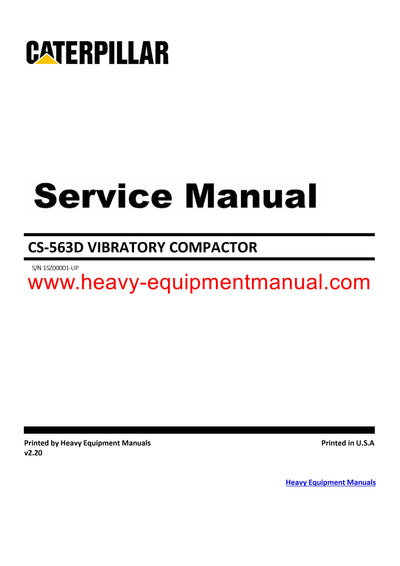 Download Caterpillar CS-563D VIBRATORY COMPACTOR Service Repair Manual 1SZ