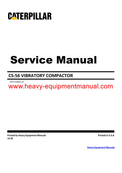 Download Caterpillar CS-56 VIBRATORY COMPACTOR Service Repair Manual FCS
