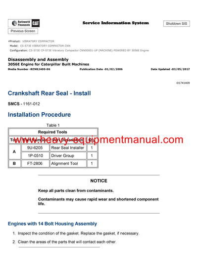 Download Caterpillar CS-573E VIBRATORY COMPACTOR Service Repair Manual CNN