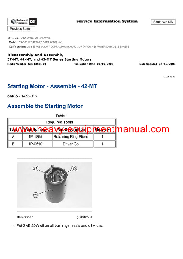 DOWNLOAD CATERPILLAR CS-583 VIBRATORY COMPACTOR SERVICE REPAIR MANUAL 8YJ