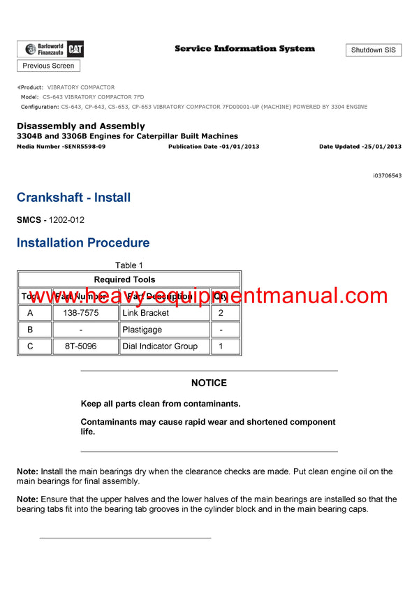Download Caterpillar CS-643 VIBRATORY COMPACTOR Service Repair Manual 7FD