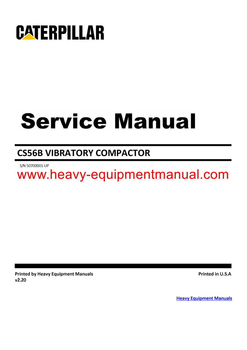 DOWNLOAD CATERPILLAR CS56B VIBRATORY COMPACTOR SERVICE REPAIR MANUAL 507