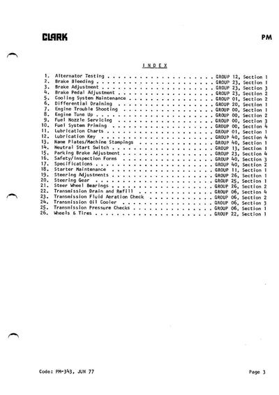 Clark CTA 30 40 50D (PMA-343) Forklift Planned Maintenance & Adjustment Procedures - PDF Download
