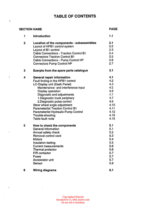 Clark CTM CEM 10-20 (SM-5167) Forklift Service Repair Manual - PDF Download