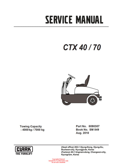 Clark CTX 40 70 (SM-849) Forklift Service Repair Manual - PDF Download