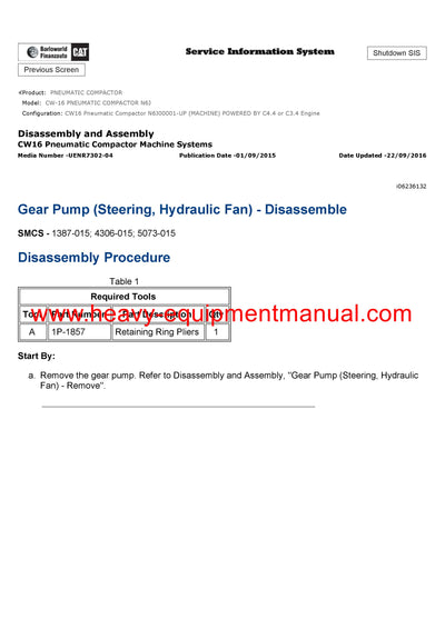 DOWNLOAD CATERPILLAR CW-16 PNEUMATIC COMPACTOR SERVICE REPAIR MANUAL N6J