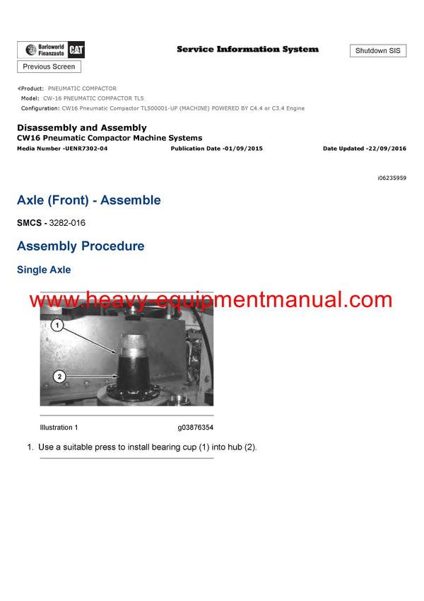 DOWNLOAD CATERPILLAR CW-16 PNEUMATIC COMPACTOR SERVICE REPAIR MANUAL TL5