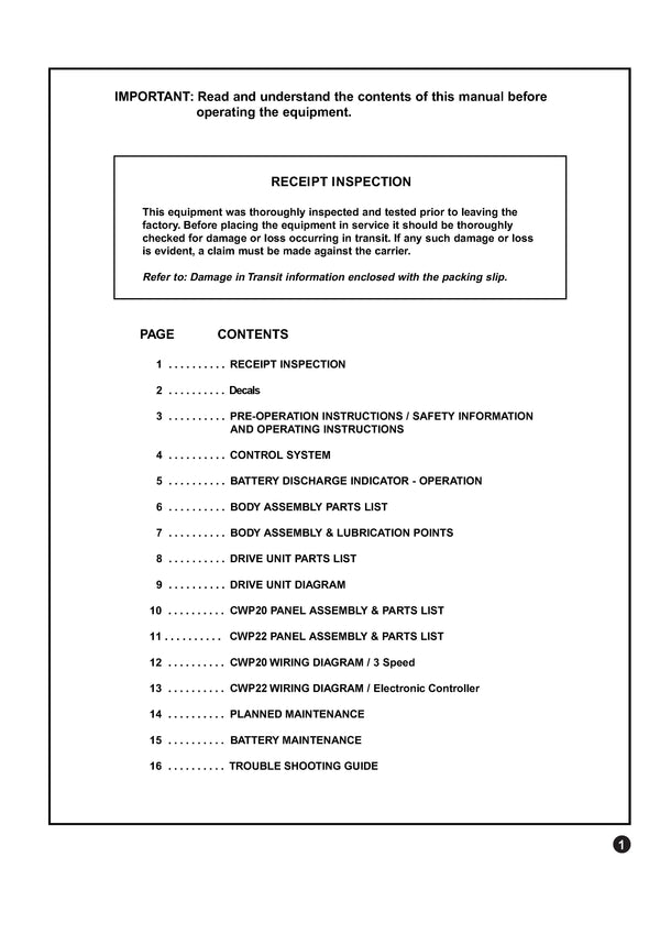 Clark CWP 20 22 (SPM-626) Forklift Service and Parts Manual - PDF Download