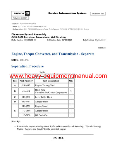 DOWNLOAD CATERPILLAR CX31-C11I PETROLEUM PACKAGE SERVICE REPAIR MANUAL PDY
