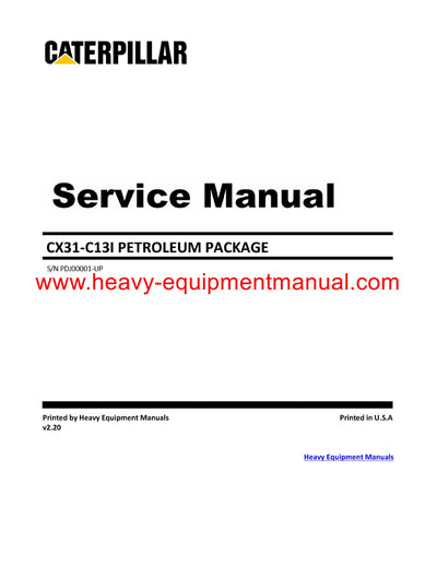 Download Caterpillar CX31-C13I PETROLEUM PACKAGE Service Repair Manual PDJ