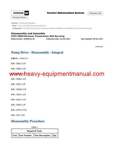 Download Caterpillar CX31-C15I PETROLEUM PACKAGE Service Repair Manual PDM