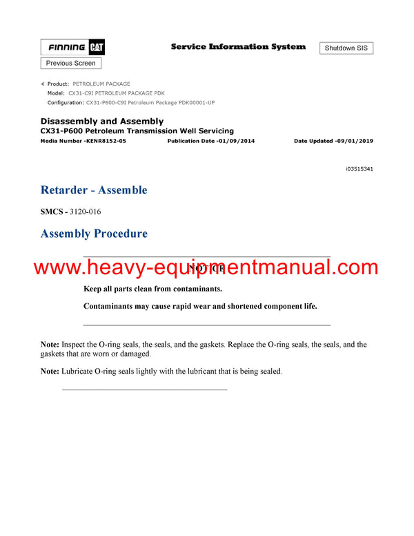 DOWNLOAD CATERPILLAR CX31-C9I PETROLEUM PACKAGE SERVICE REPAIR MANUAL PDK