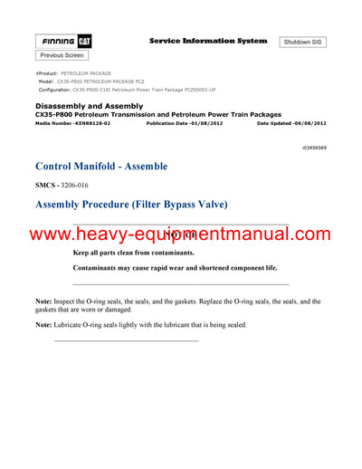 DOWNLOAD CATERPILLAR CX35-P800 PETROLEUM PACKAGE SERVICE REPAIR MANUAL PCZ