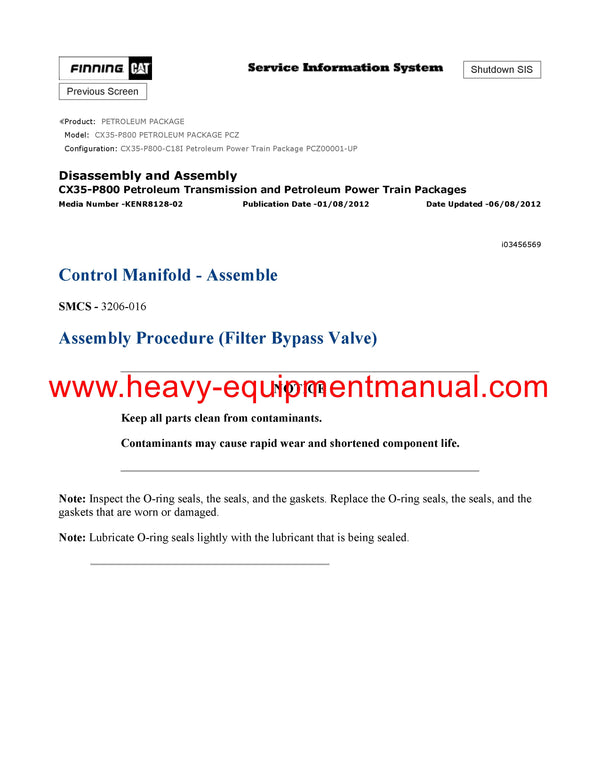 DOWNLOAD CATERPILLAR CX35-P800 PETROLEUM PACKAGE SERVICE REPAIR MANUAL PCZ