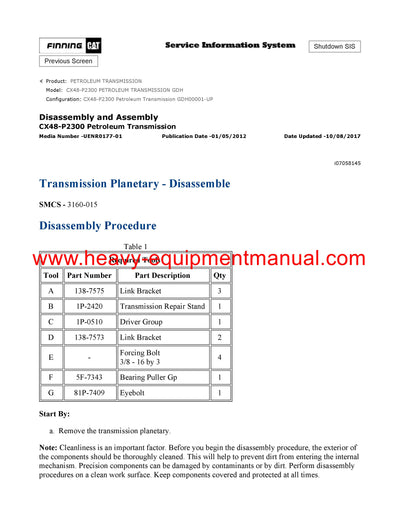 DOWNLOAD CATERPILLAR CX48-P2300 PETROLEUM TRANSMISSION SERVICE REPAIR MANUAL GDH