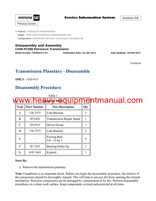 DOWNLOAD CATERPILLAR CX48-P2300 PETROLEUM TRANSMISSION SERVICE REPAIR MANUAL GDH