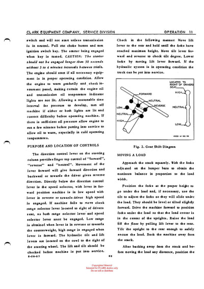 Clark CY 150 165 180 200 (OSM-88-1) Forklift Maintenance Manual - PDF Download