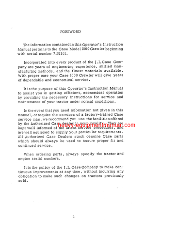 Download Case 1000C Crawler Serial Number 7101201 - 7103000 Operator Manual (9-222)