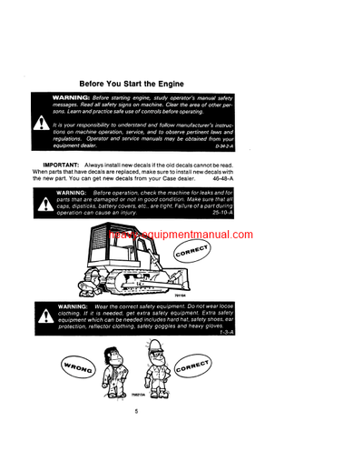 Download Case 1150C Crawler Operator Manual (9-6451)