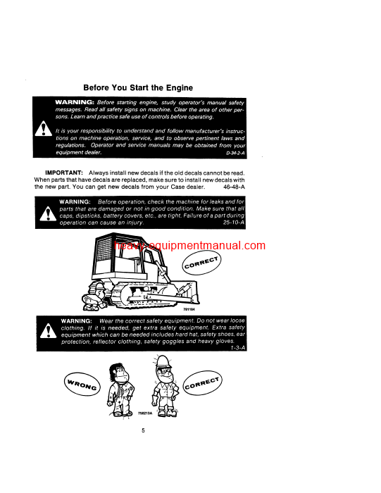 Download Case 1150C Crawler Operator Manual (9-6451)