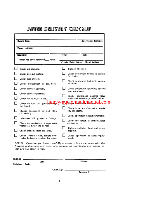 Download Case 1150 Crawler Ser # 7110300 and after Operator Manual (9-2512)