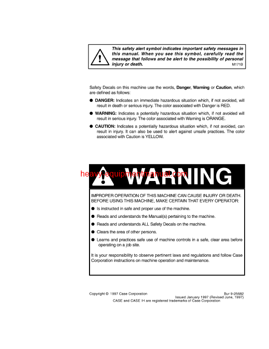 Download Case 1150G Crawler Operator Manual (9-25682)