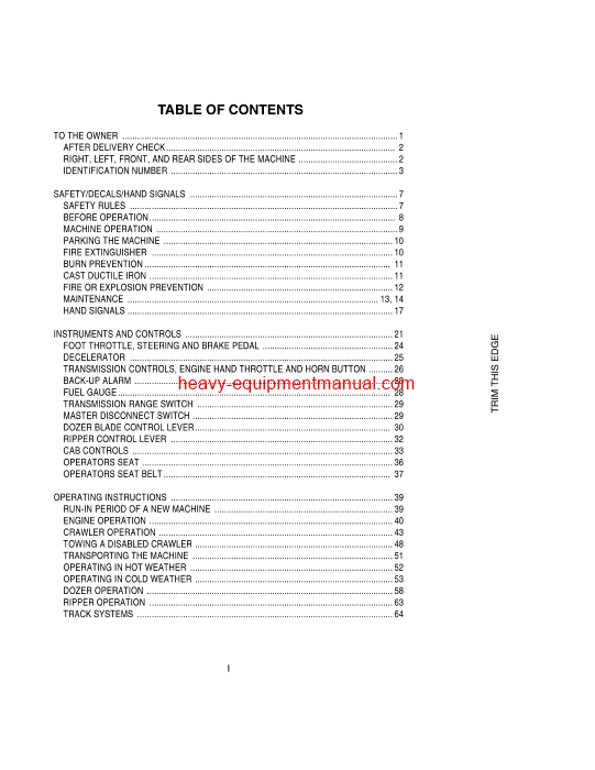 Download Case 1150G Crawler Operator Manual (9-25682)