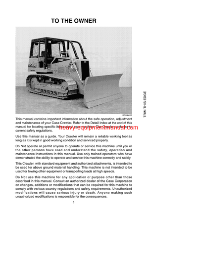 Download Case 1150H Crawler Operator Manual (6-20971)