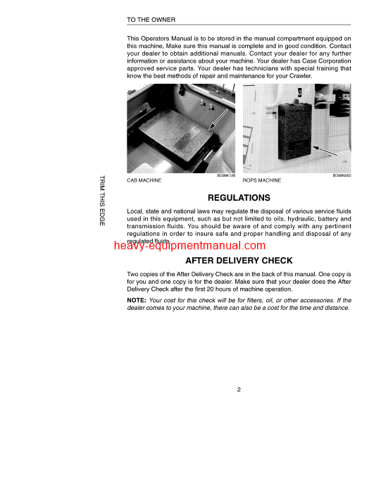 Download Case 1150H Crawler Operator Manual (6-20971)