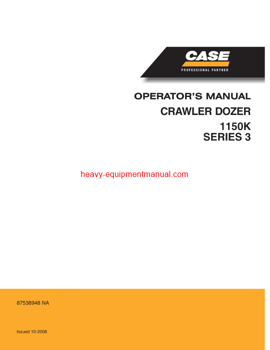 Download Case 1150K Series 3 Crawler Dozer Operator Manual (87538948NA)