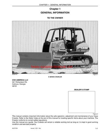 Download Case 1150K Tier 3 Crawler Dozer Operator Manual (84272799)