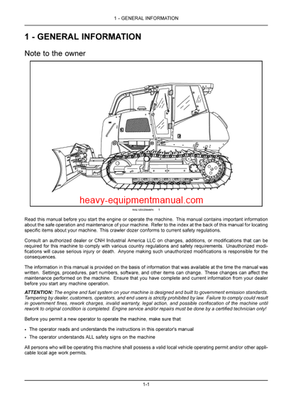 Download Case 1150M Tier 4 crawler dozer Operator Manual (47713449)