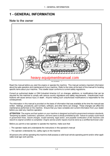  Download Case 1150M Tier 4 crawler dozer Operator Manual (47713449)