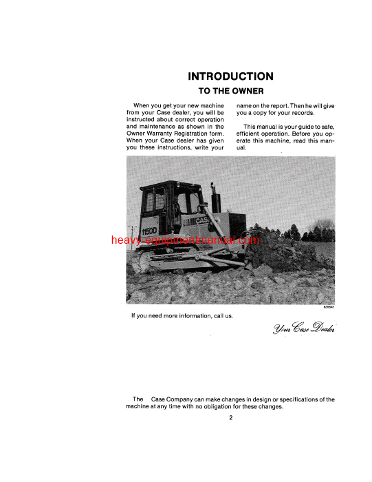 Download Case 1150d 1155d Crawler Operator Manual (9-8710)