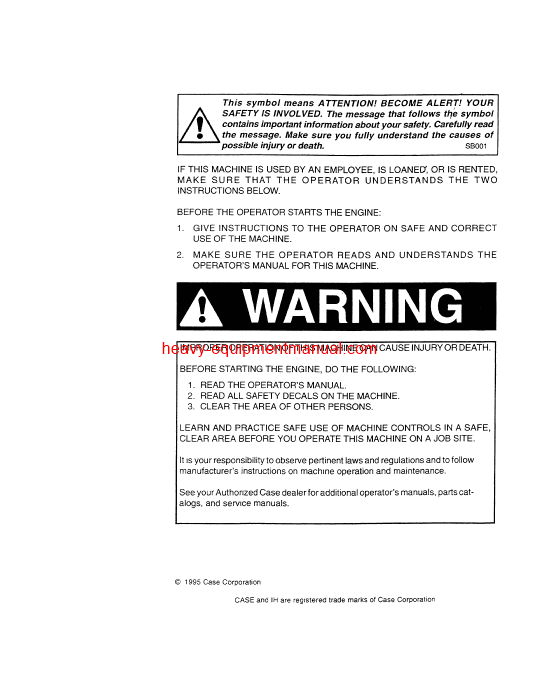 Download Case 1450B,1455B Crawler Operator Manual (9-6901)