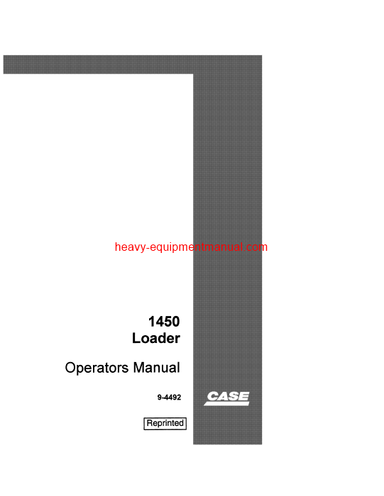 Download Case 1450 Loader Crawler Operator Manual (9-4492)