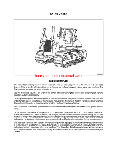 Download Case 1850K Tier 3 Crawler Dozer Operator Manual (87611939NA)