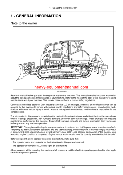 Download Case 2050M Tier 4 Crawler Dozer Operator Manual (47713577)