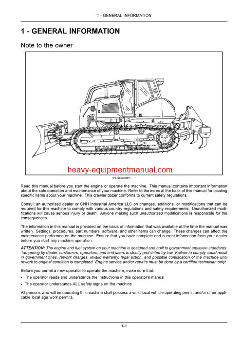 Download Case 2050M Tier 4 Crawler Dozer Operator Manual (47713577)