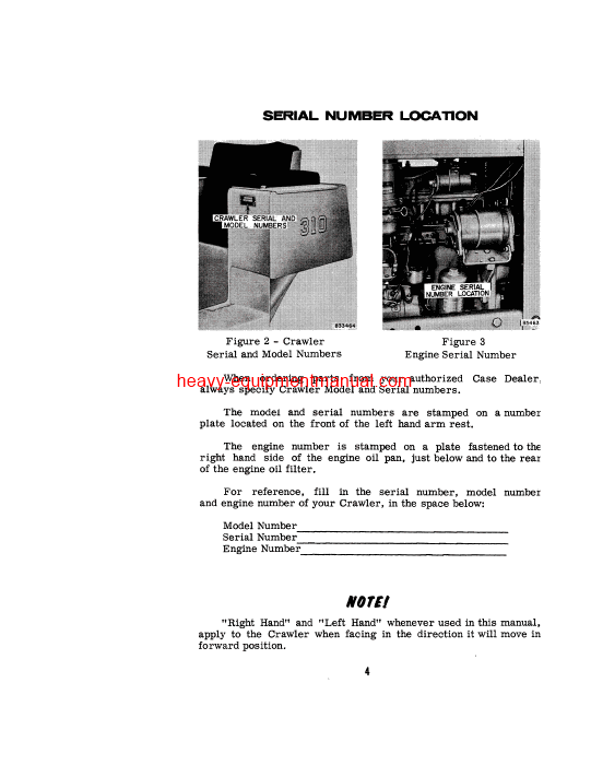 Download Case 310G Gasoline & Diesel Crawler Operator Manual (9-1457)