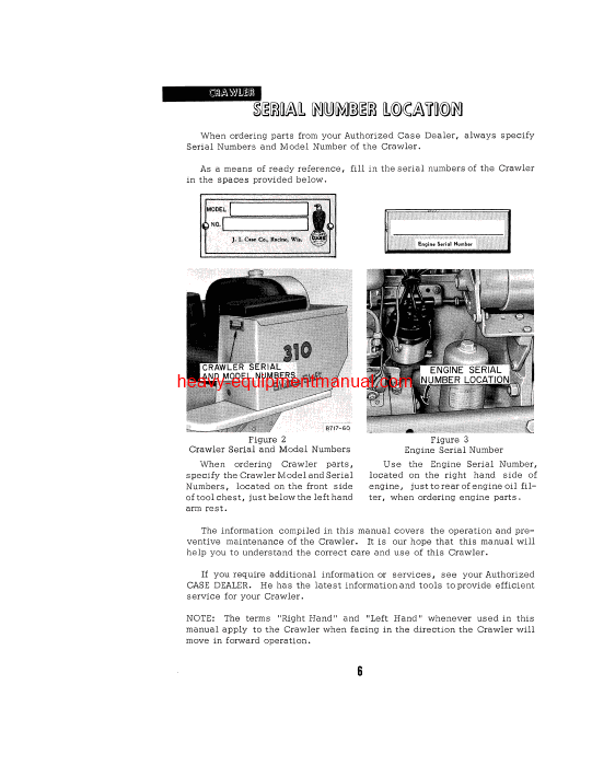 Download Case 310 Series F Gasoline Crawler Serial Number 3019001 to 3023000 Operator Manual (9-1182)