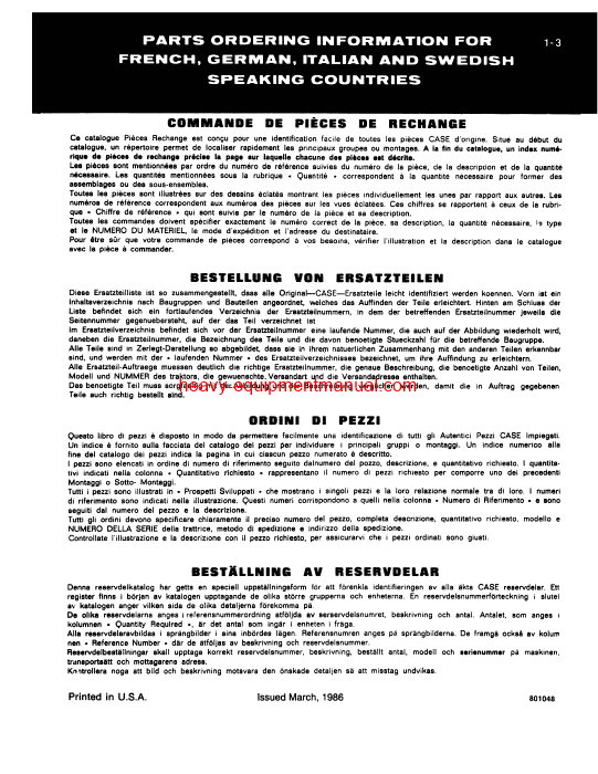 Download Case 350B Crawler Parts Catalog Manual (A1386)