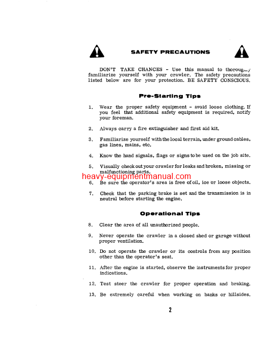 Download Case 350 Crawler Operator Manual (9-2057)